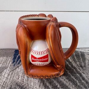 Vintage Budweiser Anheuser Busch Baseball Glove Mitt Stein Mug‎ Drinkware 1995